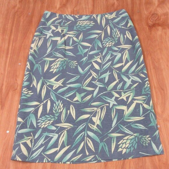 TOMMY BAHAMA Tropical Hawaiian 100% Silk Skirt Womens Sz 14 Fully Lined Side Zip - Picture 1 of 12